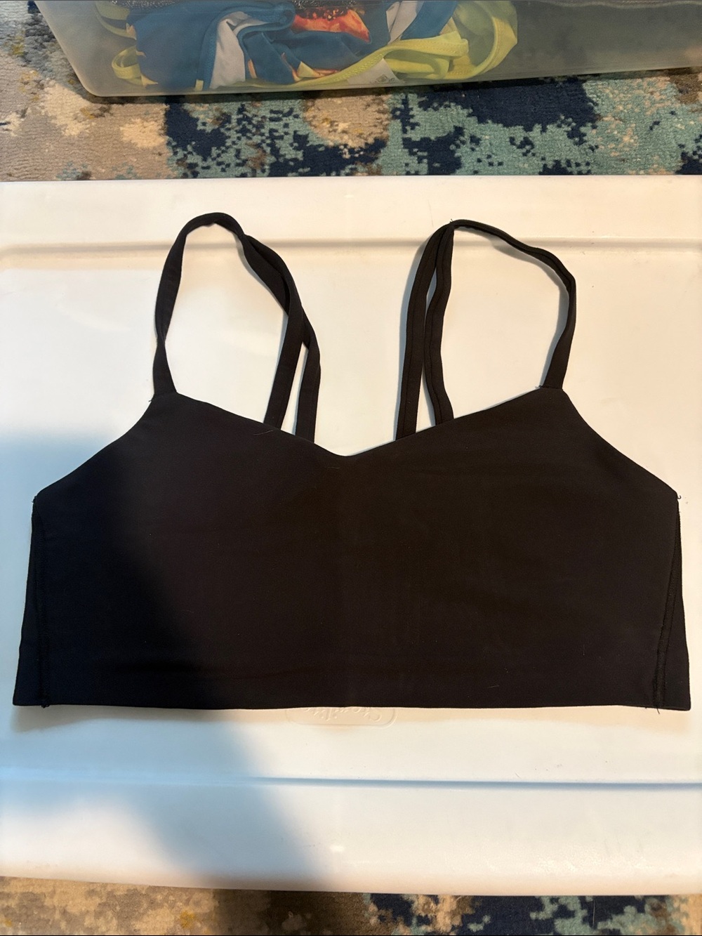 all in motion Black Double-Strap Sports Bralette with V-Neck